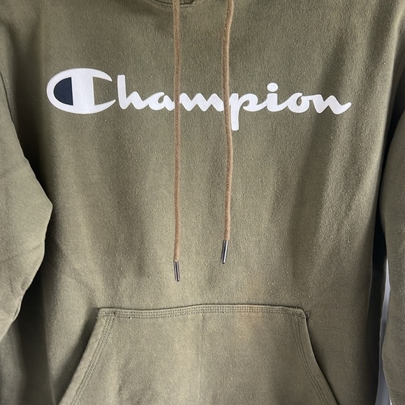 Champion Sweatshirt Hoodie Men Small Athleticwear Graphic Embroidered Logo Green - Picture 3 of 7